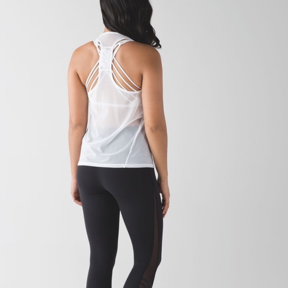 Lululemon White Sunshine Salutation Tank Top - Picture 2 of 13